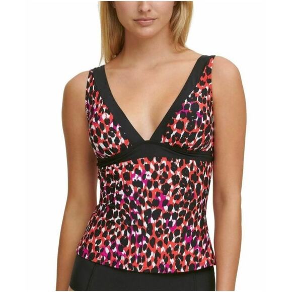 Women's DKNY Animal Print Tankini Top Medium - Picture 1 of 8